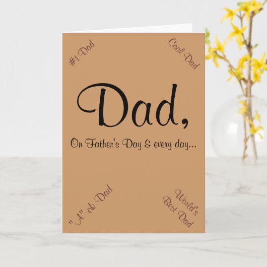 Vatertagsausdrücke Karte (Gelbe Blume)