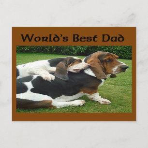 Vatertagsbasset Hounds World's Best Vater Postkarte