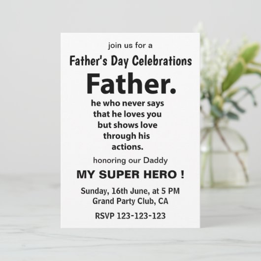 Vatertagsfeiern Party Einladung (Stehend Vorderseite)