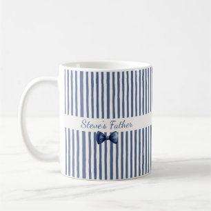 Vatertagsgeschenk Blau grau und weiß gestreift Kaffeetasse
