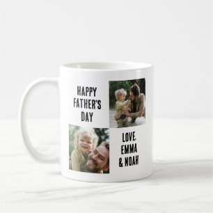 Vatertagsgeschenk für ihn, individuelle 2 Fotos Kaffeetasse