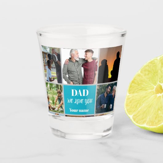 Vatertagsgeschenk für Papa | Benutzerdefiniertes F Schnapsglas (Vorderseite)