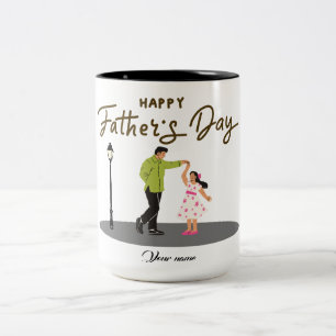 Vatertagsgeschenk für Papa   Benutzerfoto & Name Zweifarbige Tasse