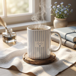 Vatertagsgeschenk für Papa Blau gestreifter Becher Kaffeetasse