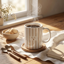 Vatertagsgeschenk für Papa Braune Streifen Tasse