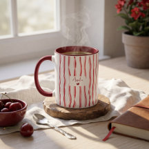 Vatertagsgeschenk für Papa rote Streifen Tasse