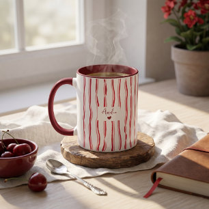 Vatertagsgeschenk für Papa rote Streifen Tasse