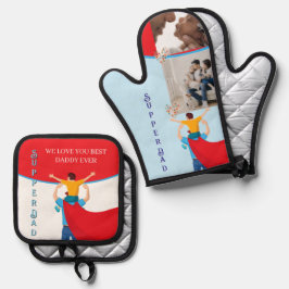 Vatertagsgeschenk für Supper Dad Ofenhandschuh & Topflappen-Set