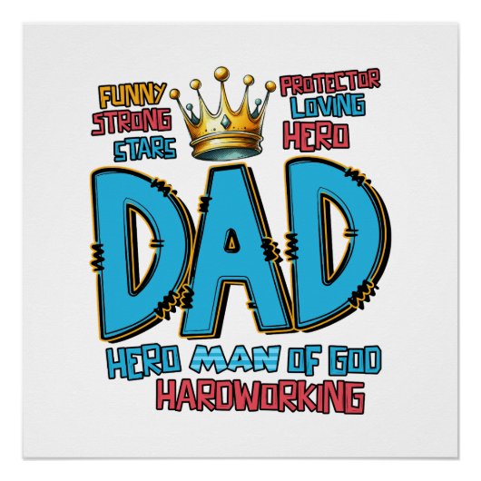 Vatertagsgeschenk | Heldenmann Poster (Vorderseite)
