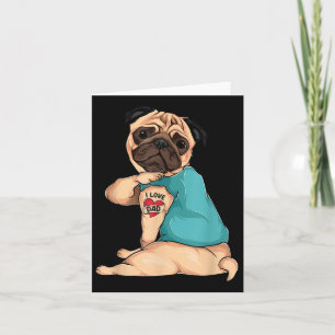 Vatertagsgeschenk Lustiger Hund Pug Ich liebe Papa Karte