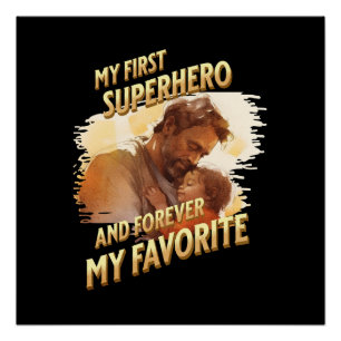 Vatertagsgeschenk Mein erster Superheld Poster