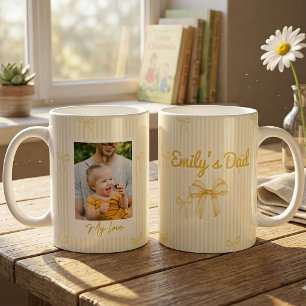 Vatertagsgeschenke für Papa gelbe Schleifenstreife Kaffeetasse