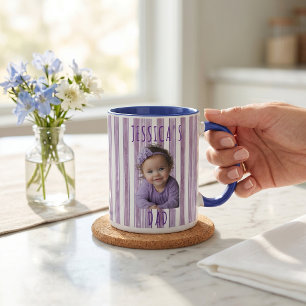 Vatertagsgeschenke für Papa lila Streifen Tasse