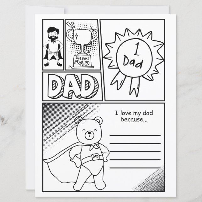 Vatertagskarte bewahrt vor dem Kind (Vorderseite)