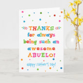 Vatertagskarte für Abuelo Karte (Gelbe Blume)