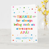 Vatertagskarte für Apá Karte (Gelbe Blume)