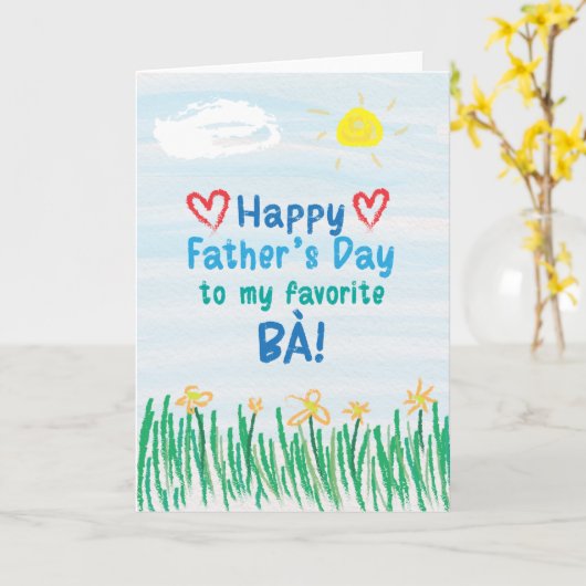 Vatertagskarte für Bà Karte (Gelbe Blume)