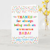 Vatertagskarte für Baba Karte (Gelbe Blume)