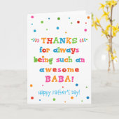 Vatertagskarte für Baba Karte (Gelbe Blume)