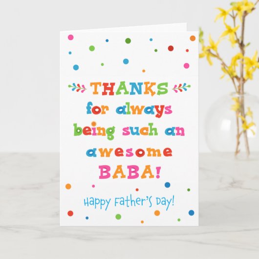 Vatertagskarte für Baba Karte (Gelbe Blume)