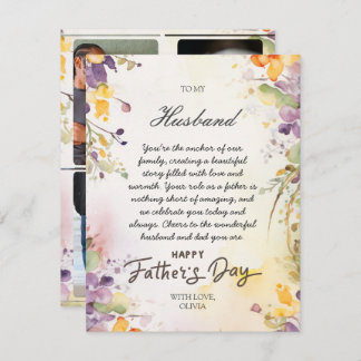 Vatertagskarte für Ehemann aus dem Foto der Ehefra Feiertagskarte