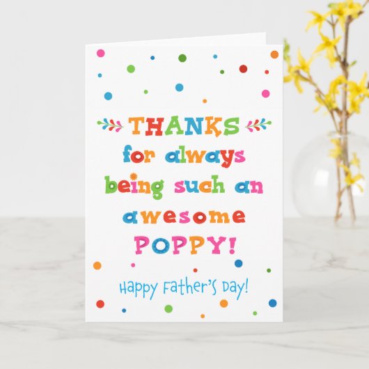 Vatertagskarte für Mohn Karte (Gelbe Blume)