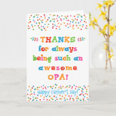 Vatertagskarte für Opa Karte (Gelbe Blume)