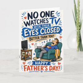 Vatertagskarte für Papa, der beim Fernsehen einsch Karte