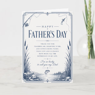 Vatertagskarte für Papa mit Angel-Thema Karte