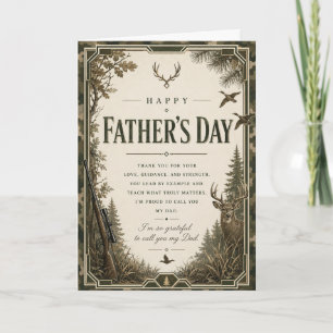 Vatertagskarte für Papa mit Jagdmotiv, Hirsch und Karte