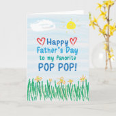 Vatertagskarte für Pop Pop Karte (Gelbe Blume)