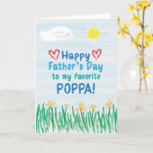 Vatertagskarte für Poppa Karte (Gelbe Blume)