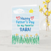 Vatertagskarte für Saba Karte (Gelbe Blume)