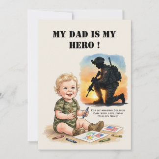 Vatertagskarte für Soldaten Mein Daddy Held Karte