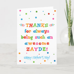 Vatertagskarte für Zayde Karte