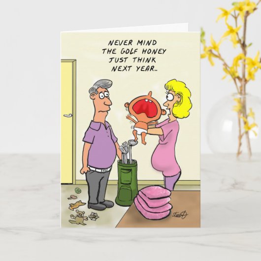 Vatertagskarte: Golf . Karte (Gelbe Blume)