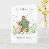 Vatertagskarte - Gone Fishin Karte (Gelbe Blume)