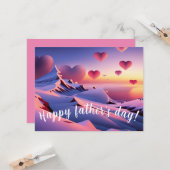 Vatertagskarte mit Berg- und Herzdesign Karte (Vorderseite/Rückseite Beispiel)