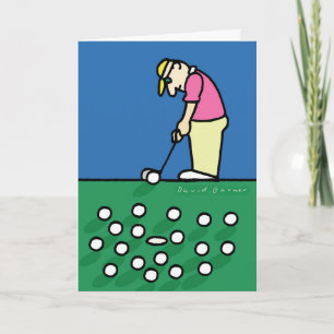 Vatertagskarte mit Golfer-Illustration Karte