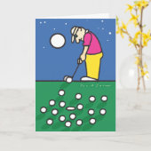 Vatertagskarte mit Golfspielerillustration Karte (Gelbe Blume)