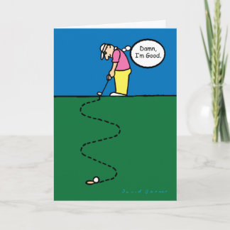 Vatertagskarte mit Golfspielerillustration Karte