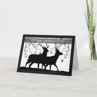 Vatertagskarte, mit Hirsche-Silhouette