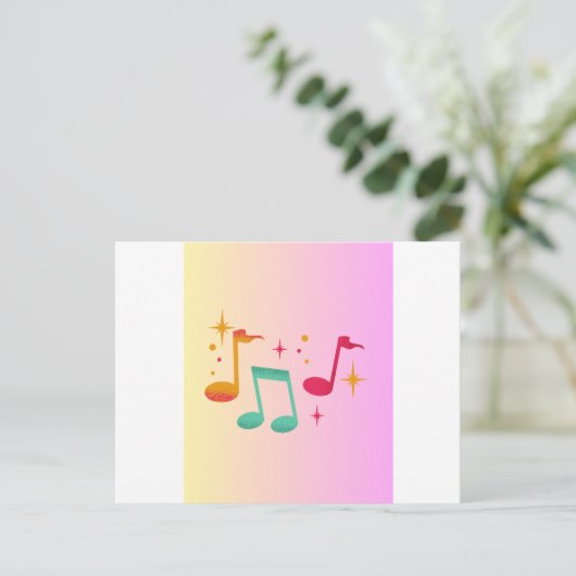 Vatertagskarte mit Musik Feiertagspostkarte (Stehend Vorderseite)