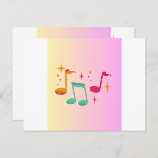 Vatertagskarte mit Musik Feiertagspostkarte (Vorne/Hinten)