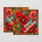 Vatertagskarte mit roten Mohnblumen (Vorne/Hinten)