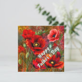 Vatertagskarte mit roten Mohnblumen (Stehend Vorderseite)