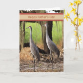 Vatertagskarte mit Sandhill-Kranen Karte (Gelbe Blume)