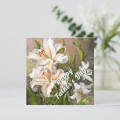 Vatertagskarte mit weißen Lilien (Stehend Vorderseite)