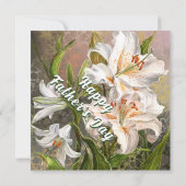 Vatertagskarte mit weißen Lilien (Rückseite)