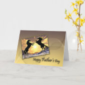 Vatertagskarte mit Zuchtpferden Karte (Gelbe Blume)